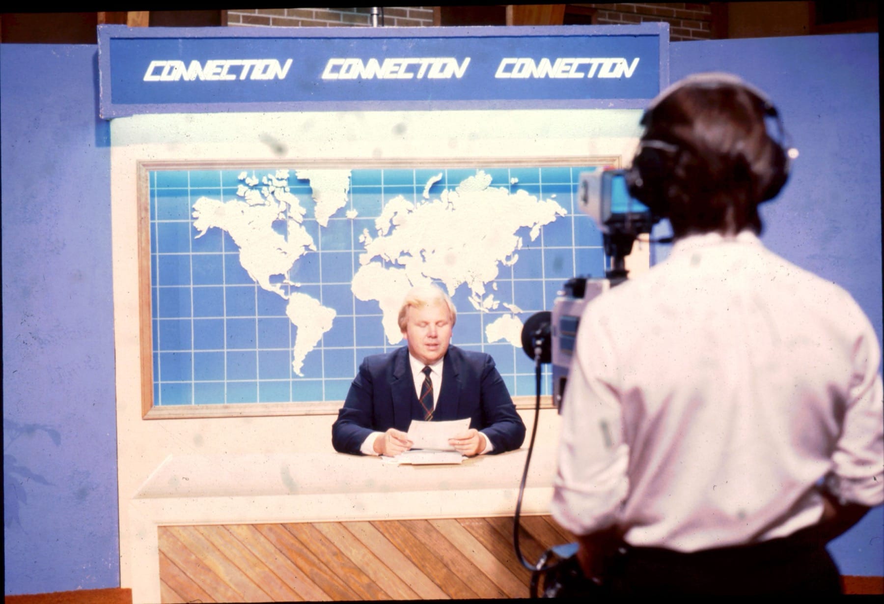 Philip Cameron hosting the television program Connection